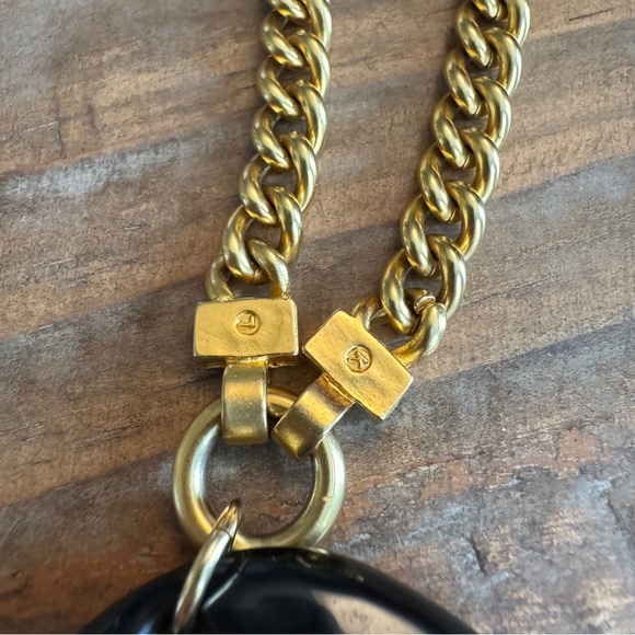 Karl Lagerfeld Runway Gold Curb Chain Black Necklace Chanel Designer France - Picture 6 of 6